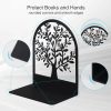 supplier direct umikk book ends, metal bookend, tree of life bookend for shelves, home decorative bookends for heavy books, black non-skid book stopper, 7 x 5.5 x 3.5 inch (1 pair) wholesale prices