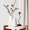 oem/odm services ceramic vase for decor, 6 inch+7.1 inch white flower vase for lego flowers, tulip and pampas grass, embossed farmhouse vases for centerpieces,home living room dining table office decor, arctic white affordable bulk deals