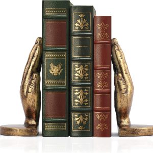 supplier direct book ends to hold books heavy duty - book ends for shelves, mxarltr decorative bookends for heavy books with anti-slip base book stopper for home office meditation yoga room decor (antique brass) wholesale prices
