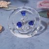 dropship from factory longwin crystal tulips flower figurines with a outer circular ring, glass spring bouquet collectible figurines home decor - gift idea for mothers day, valentine's day (cobalt blue) mass production supply