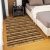 manufacturer direct retro area rug brown bamboo raft 4x6ft non-slip carpet, printed pattern carpet for living dining room dorm room bedroom home décor washable rugs trade price