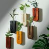 bulk purchase 6 pack wall planters for indoor plants, wooden hanging planter, propagation station, wooden pocket vase, wood wall decor for living room bedroom bathroom trade price