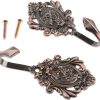 competitive pricing 2pcs wall hooks red copper rose pattern carved vintage drapery clothes key hook bathroom bedroom multi-function decorative hook with screws one-stop wholesale