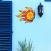 factory direct tuokiuhn sun metal wall art outdoor decor sun moon face wall decor rust proof large metal sun(18inch) hanging patio living room bedroom garden fence volume discount