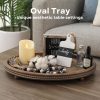 wholesale direct decorative tray, oval wooden tray for coffee table decor kitchen dinning table entryway, small beaded tray for holidays, wood tray distressed brown bulk purchase at factory prices