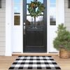 global sourcing buffalo plaid area rug - 27.5x43 inches, black and white checkered, washable cotton, ideal for front porch, kitchen, entryway, patio, bathroom oem/odm services