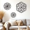 factory direct zzbakress 3 pcs metal flowers wall decor black wall decor metal flower art farmhouse wall decor multiple flowers hanging decor for bathroom living room kitchen garden office (black retro) volume discount