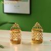 custom wholesale 6 pcs small metal tealight hanging birdcage lantern, vintage decorative centerpieces of wedding, party, gold oem/odm services