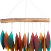 producer to buyer blue handworks santa fe glass chime, sandblasted glass and found wood handcrafted wind chime discounted pricing