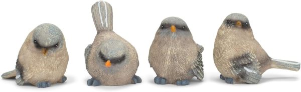 dropship from factory raz soft blue textured bird 2 x 2.5 resin decorative tabletop figurine set 4 mass production supply