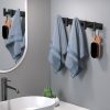 competitive pricing hufeeoh coat hooks wall mount, black t shaped 5 hooks stainless steel wall hooks towel rack for hanging, heavy duty key holder hat rack used for bathroom mudroom entryway one-stop wholesale