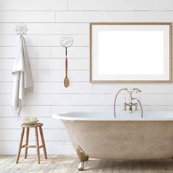 competitive pricing weysat wood farmhouse coat hooks, 3 pcs distressed vintage wall hooks with screws, white decorative hooks for key towel (chi-weysat-408) one-stop wholesale