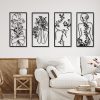 factory direct cindeer 4 pcs metal minimalist abstract woman wall art line drawing wall art decor minimalist single line art female home hanging wall art decor for bedroom kitchen bathroom living room (black, fresh) volume discount