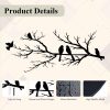 factory direct metal birds wall art, metal vivid birds on branch silhouette wall decor black leaves with bird outdoor metal hanging wall sculpture for home balcony garden(large) volume discount