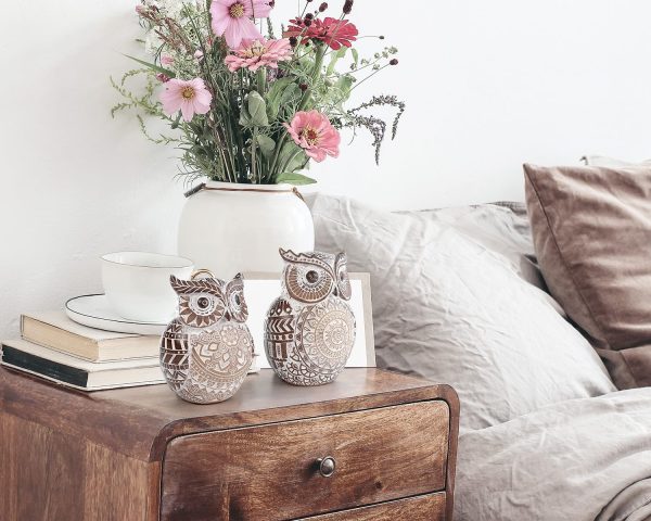 dropship from factory adorable owl figurine for shelf or tray - cute chubby owl figurine boho decor for shelf desktop cabinet fireplace mantel bathroom decor accents mass production supply