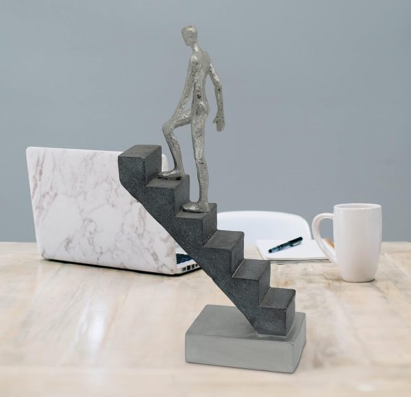 dropship from factory modern desk decor 'top of the rock' - abstract sculpture 11" as motivation - modern home decor figure made of marble resin - aesthetic statue for living room & office décor as a gift mass production supply