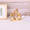 dropship from factory modern geometric sculpture gold knot statue decor, home gold bookcase centerpiece jax decorative, geometric tabletop sculpture and figurines, for golden home decor accent, cube decorative ornaments mass production supply