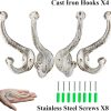 competitive pricing sopicoz set of 4 cast iron coat hooks farmhouse vintage white hooks, heavy duty rustic wall mounted hooks for hanging one-stop wholesale