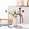 oem/odm services white vase - white ceramic vase, 6“ white flower vase, bright white not off white, boho vase for pampas grass, minimalist modern textured vase for home decor, table shelf living room farmhouse decor affordable bulk deals