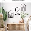 factory direct sokurdeg boho black metal wall decor black minimalist wall art large bohemian line metal wall art black boho wall art for bedroom bathroom living room (3 pack, 12 x 17 in) volume discount