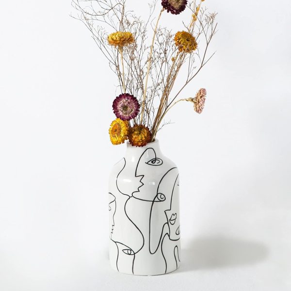 oem/odm services kimdio ceramic vase for home decor, abstract irregular design flower vase, living room decor minimalist decorative vases for pampas grass affordable bulk deals