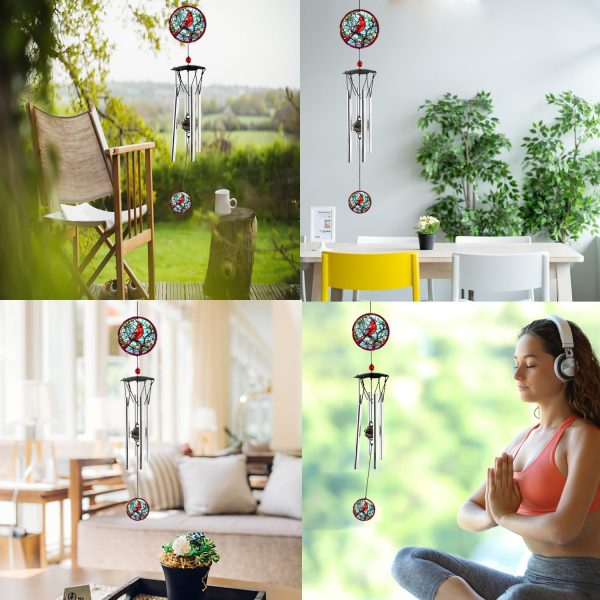 producer to buyer wind chimes for outside 24" cardinal wind chimes outdoor wind chimes home patio outdoor garden decor windchimes outdoors cardinal gifts for women mom grandma sisters discounted pricing