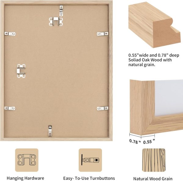 bulk purchase puthiac 11x14 oak wood picture frame - minimalist 11x14 frame wood for wall art decor, 11"x14" natural solid wood poster frames for wall art photo and prints(3 pack, beige) trade price