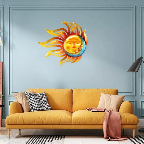 factory direct wotieuns metal sun wall decor outdoor garden fence art sun moon wall art hanging lndoor living room yard home wall sculpture volume discount