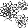 factory direct moxweyeni 3 pieces metal flowers wall decoration, metal rustic wall art decoration farmhouse wall decorations multiple floral hanging decoration for bathroom home office(black, modern style) volume discount