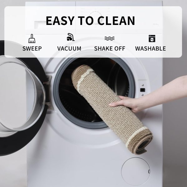 global sourcing padoor kitchen-mats for floor 100% polypropylene kitchen rugs non slip washable, durable dirt resist half circle rug tpr backed kitchen floor mat, 18"x28", beige oem/odm services