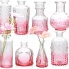 oem/odm services brajttt pink flower vase set, glass bud vase in bulk set of 8,artistic and cultural flavor mini vases for home office decor, bedroom, office, living room decorations,wedding affordable bulk deals
