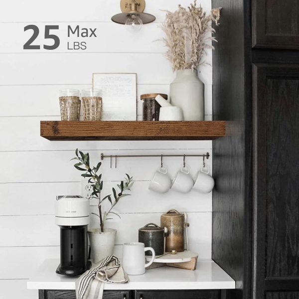 bulk purchase qeeig bathroom floating shelves for wall shelf over toilet wall mounted farmhouse small 16 inch set of 2, rustic brown (008-40bn) trade price