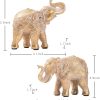 dropship from factory elephant statue for home decorations,elephant figurines with trunk up,elephant decor for shelf shelves table living room nightstand,african elephants gifts for women small set of 2 gold color accents mass production supply