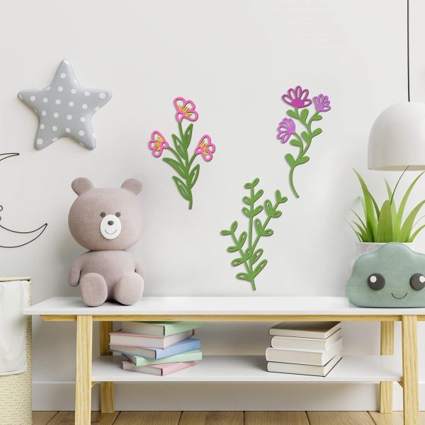 bulk purchase perkoop 8 pcs wooden wildflowers wall decor colorable wooden flowers cutout signs boho wood flowers wall decals hanging sculpture for kids nursery wall art bedroom living room decor (elegant style) trade price