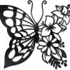 factory direct ez4ence butterfly decoration wall art boho home decor hanging appearance metal flower for bedroom living room wall,black(medium) volume discount