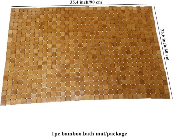manufacturer direct hjjkkh bamboo bath mat with 23.6x35.4 inch,nature bamboo wooden bathroom mat,non slip and foldable floor shower bath mat for bathroom,bathtub,shower,sauna,hot tub trade price