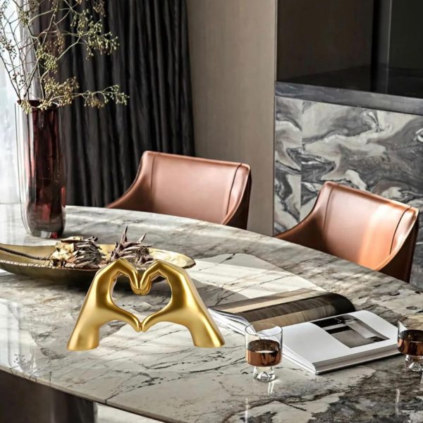 dropship from factory moyi christmas gold decor for living room bedroom bookshelf coffe table, heart hands statue aesthetic boho shelf decor,unique love birthday idea decorations for girlfriend (no bracelets) mass production supply