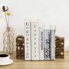 supplier direct mygift rustic burnt wood decorative bookends with read and pray carved block words, home office children's library book stand, 1 pair wholesale prices