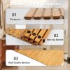 manufacturer direct strand woven bamboo bath mat bathroom rugs floor wood shower bathtub waterproof non slip accessories 16x24 inch easy to clean, suitable for outdoor, light color, 1 pc trade price