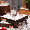 dropship from factory soaoo 60 pcs small deer toys figurines deer cake toppers mini forest animals figures christmas woodland creatures animal plastic woodland cake decorations for birthday wedding party mass production supply