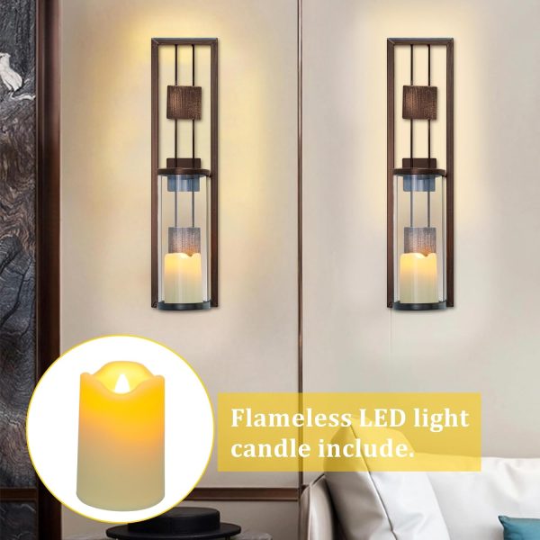 factory direct wall sconce candle holder metal wall decorations for living room, bathroom, dining room, set of 2 volume discount