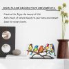 dropship from factory stained birds on branch desktop ornaments double sided metal flatness table art home room decoration suitable for office wine cooler decor(5 birds on a branch) mass production supply