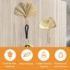 competitive pricing morobor decorative leaves iron hooks,4pcs ginkgo leaf shape wall mounted hooks modern key holder wall mounted gold single prong hat hanger home office nursery room decoration one-stop wholesale