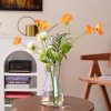 oem/odm services 8 inch iridescent glass flower vases for centerpiece table home indoor desk decor,ins modern boho style vase for wedding housewarming gift affordable bulk deals