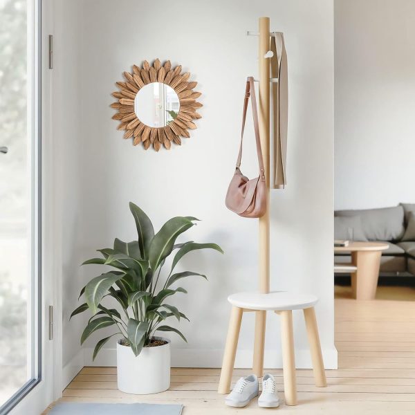 bulk purchase honiway wall mirror decorative 12 inch rustic wood mirror sunburst boho mirror for entryway bedroom living room bathroom house warming gifts new home essential carbonized black trade price