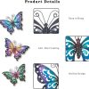 factory direct 3 pack metal butterfly wall art outdoor decor, butterflies spring wall sculpture hanging metal wall decorations for garden, patio, fence, yard, living room, bedroom volume discount