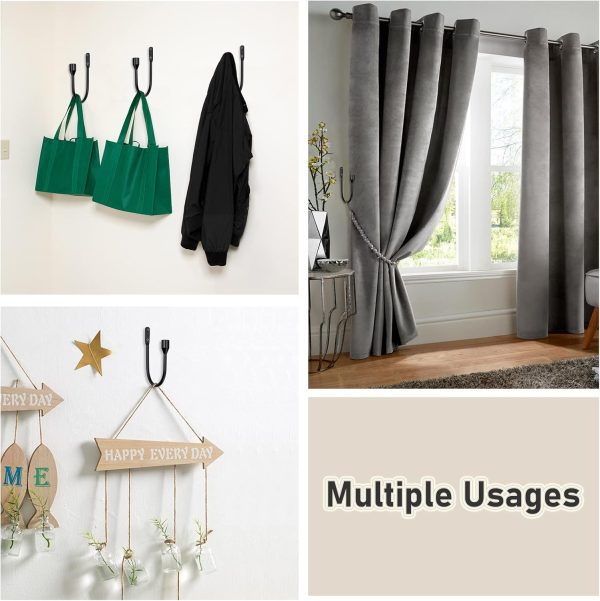 bulk purchase sumnacon 2 pcs metal curtain holdbacks, decorative wall mounted drapery tiebacks with screws, heavy duty window treatment holdbacks for home decor, black factory discount