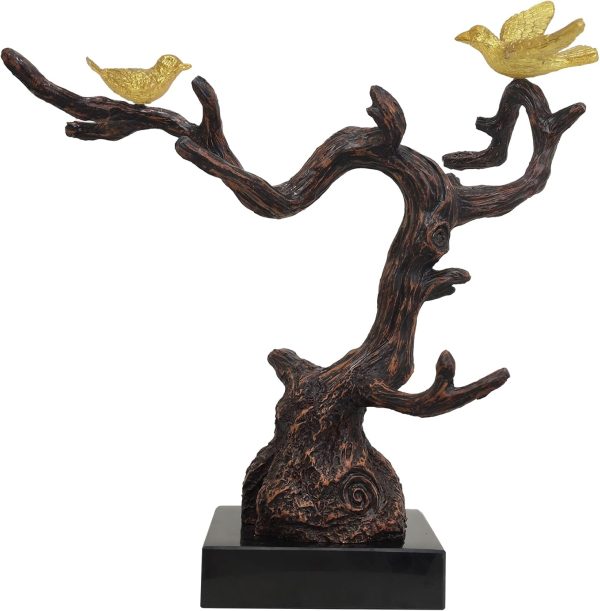 dropship from factory sculptures home decor,abstract art figurines, centerpiece table decorations,resin tree bird statues with stone base,modern shelf accents for living room bedroom office desk mass production supply