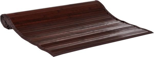 manufacturer direct idesign formbu bamboo floor mat non-skid, water-resistant runner rug for bathroom, kitchen, entryway, hallway, office, mudroom, vanity , 48" x 24", mocha brown trade price