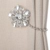bulk purchase suq i ome luxury big crystal magnetic curtain tieback and holdback flower curtain clips buckle curtain holder for home office decoration (silver a,2pcs) factory discount